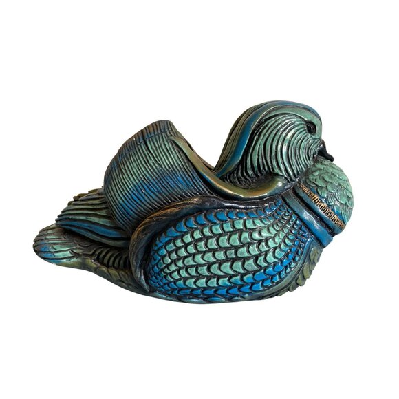 Vintage MCM 1969 Large Blue Green Duck Progressive Art Products Figurine - Picture 2 of 8